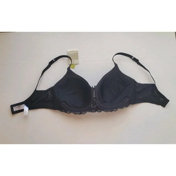 Amoena 38D Arielle SB 44557 Mastectomy Pocker Bra Black White Soft No Underwire - Picture 5 of 14